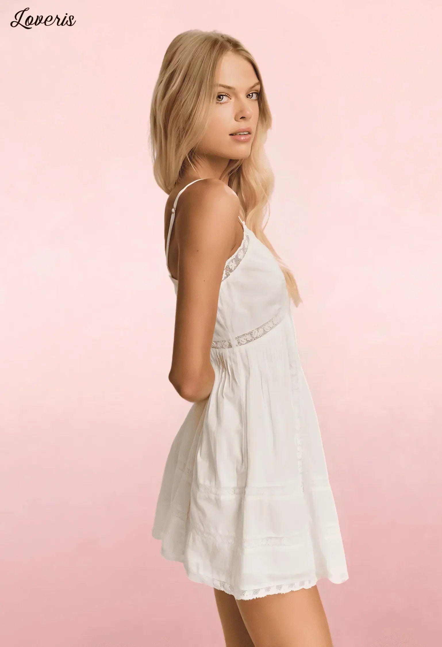 Pijama de Renda Curto de Algodão Docila