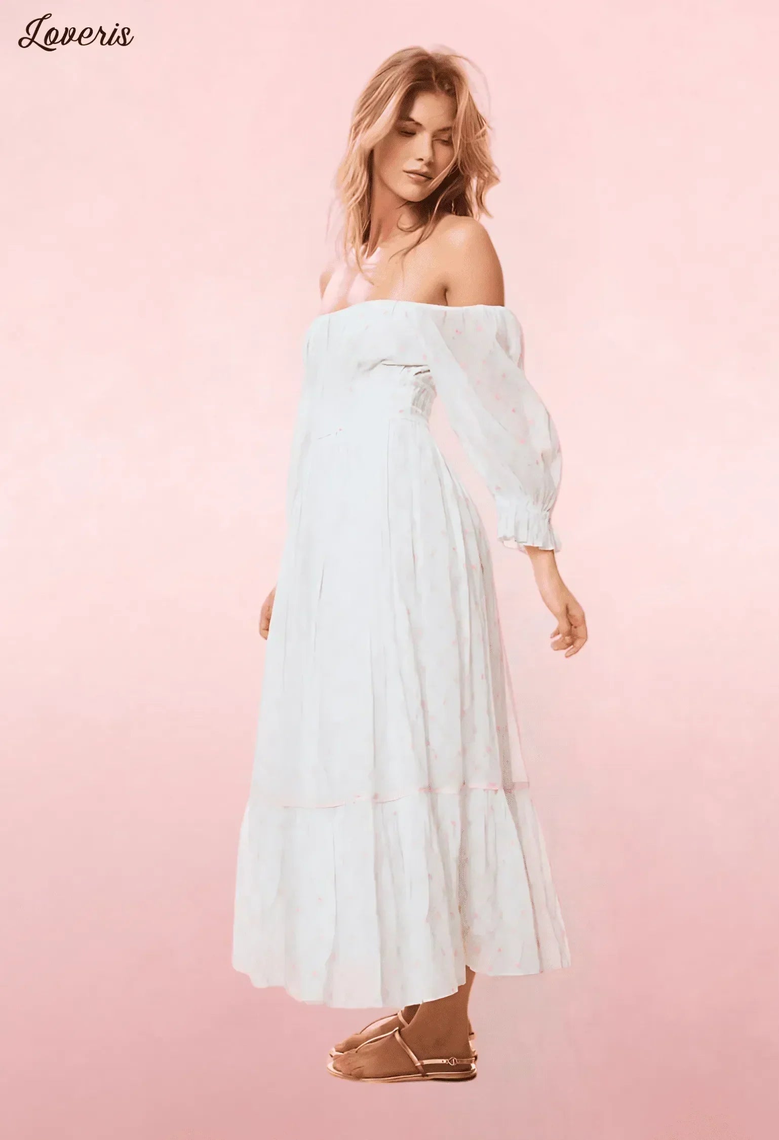 Vestido longo de algodão Dobrianna Re-Edition