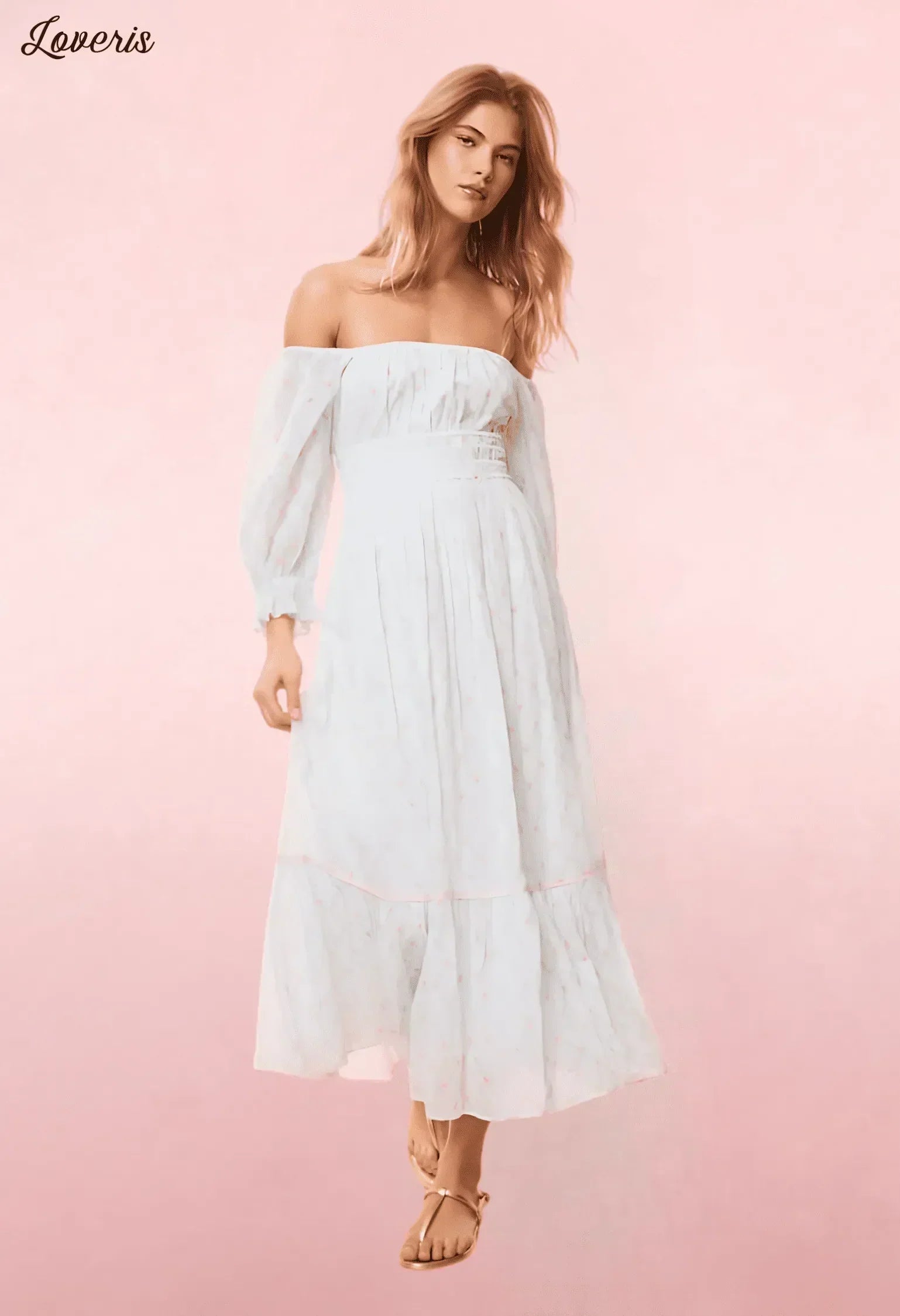 Vestido longo de algodão Dobrianna Re-Edition