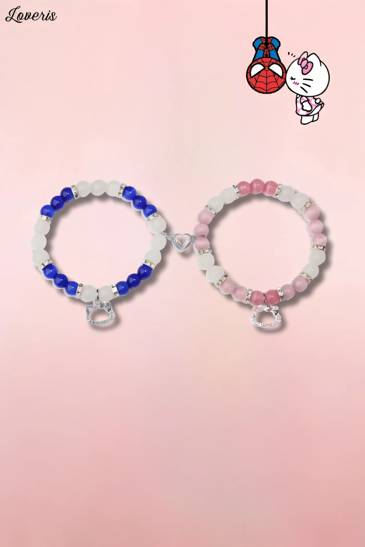 2 Peças Pulseira Homem-Aranha e Hello Kitty - Melhores amigos/Namorados + Frete Grátis