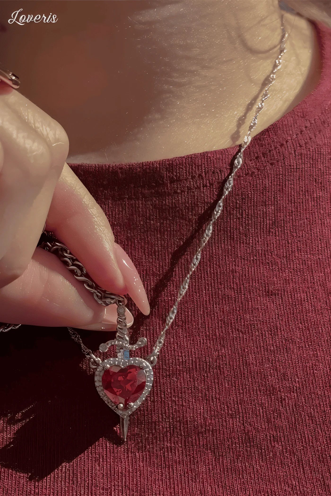 Conjunto 2 Colar de Coração e Espada Casal | Aço Inoxidável + Frete Grátis