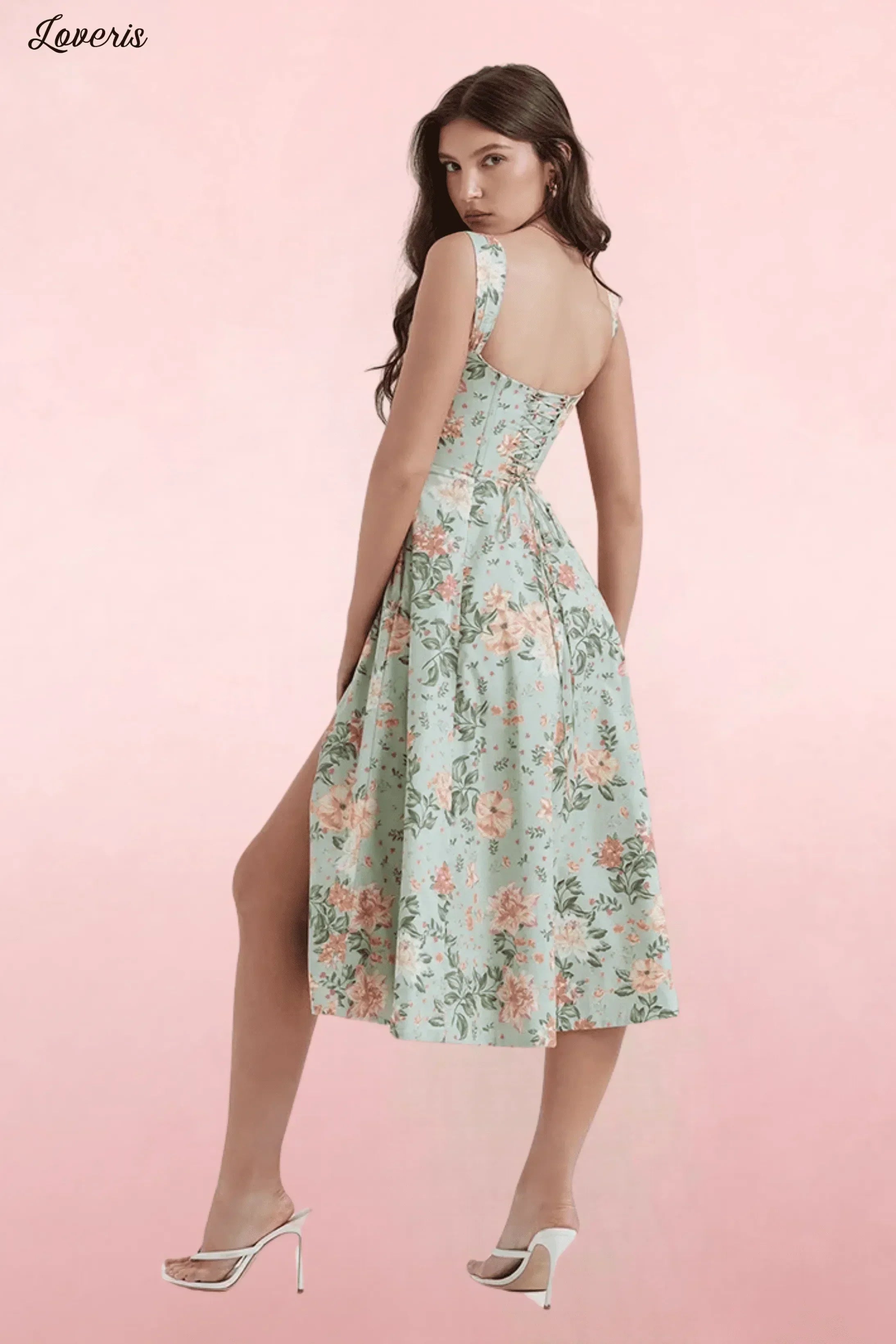 Vestido Midi Florido de Poliéster 3