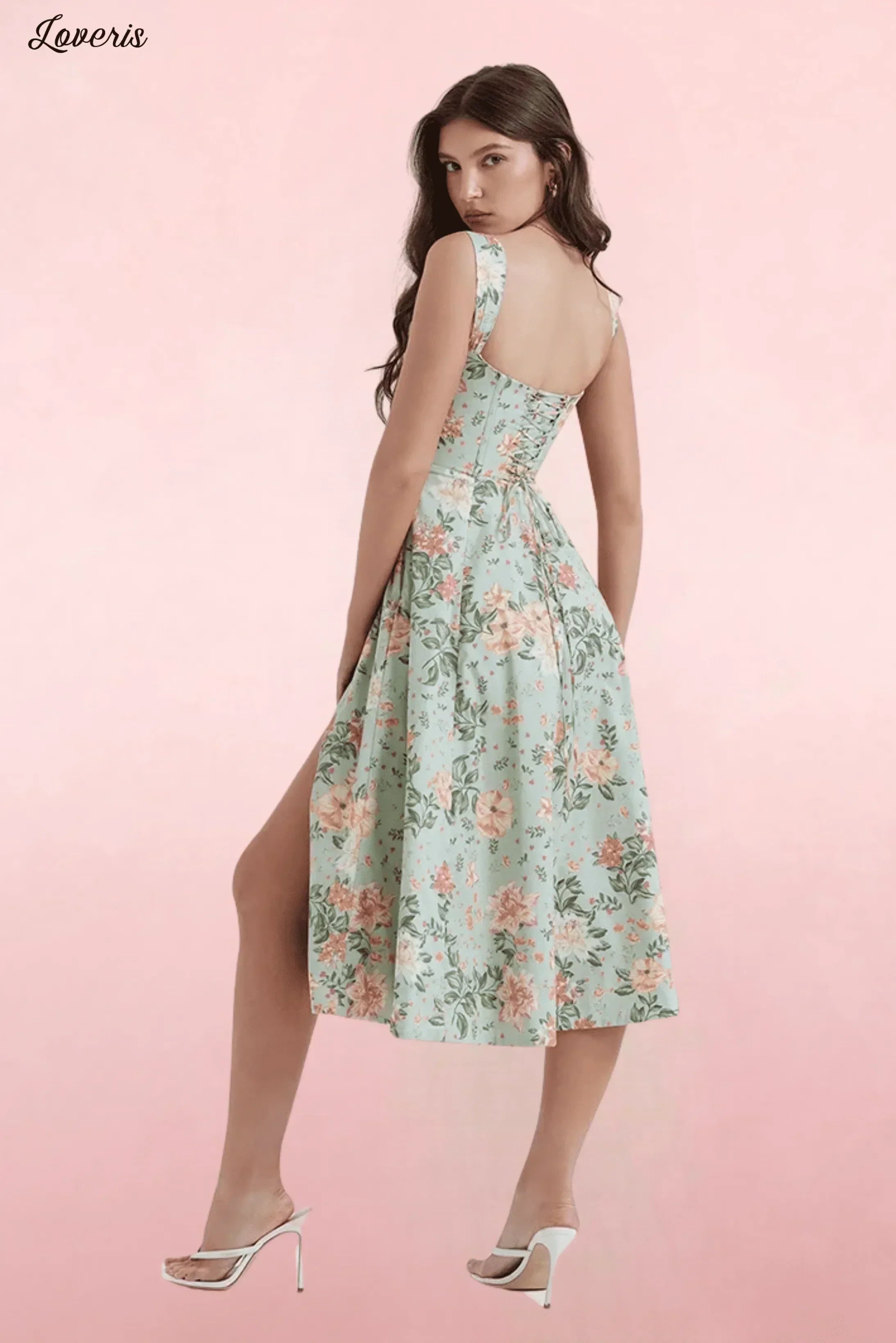 Vestido Midi Florido de Poliéster 3