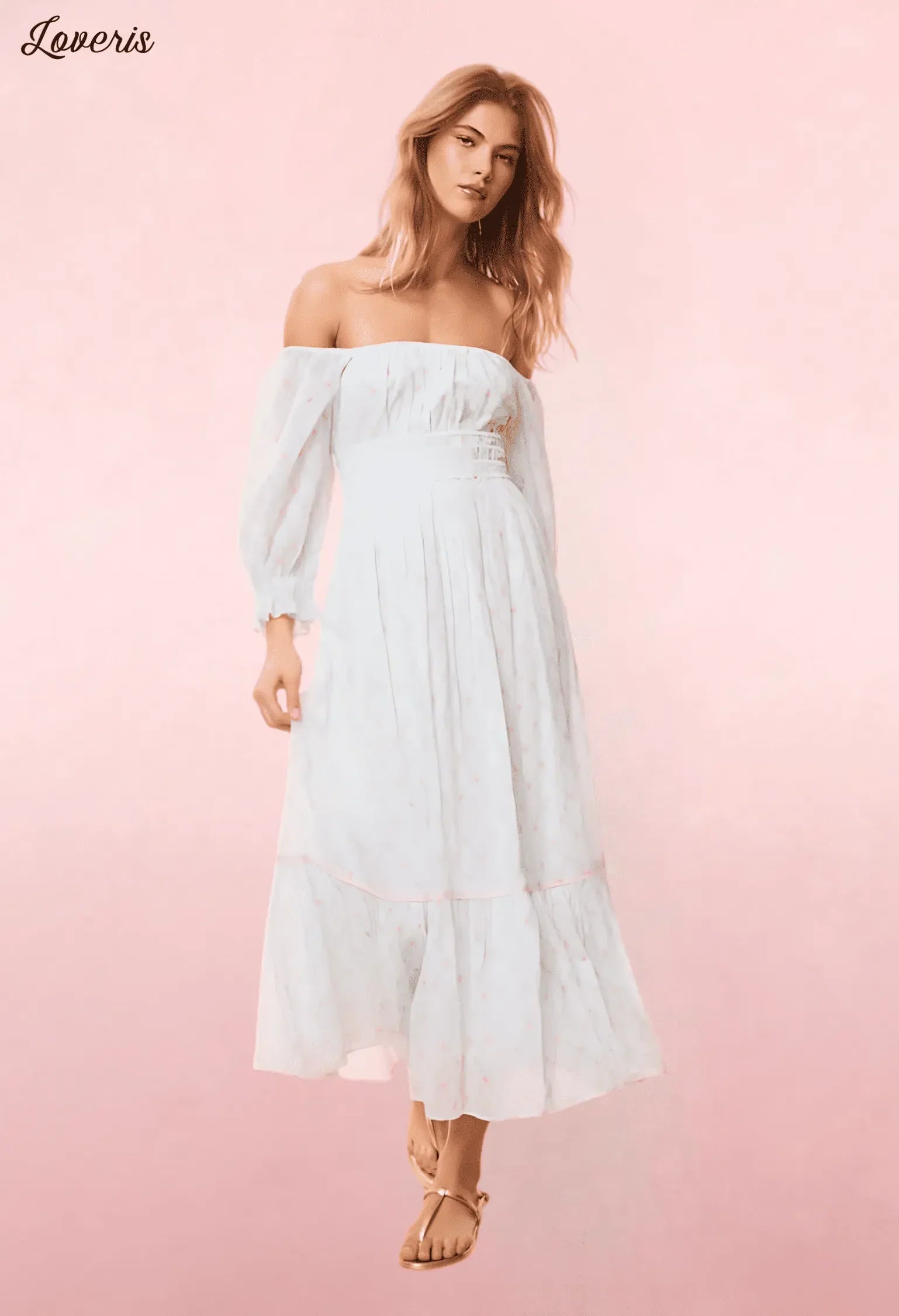 Vestido longo de algodão Dobrianna Re-Edition